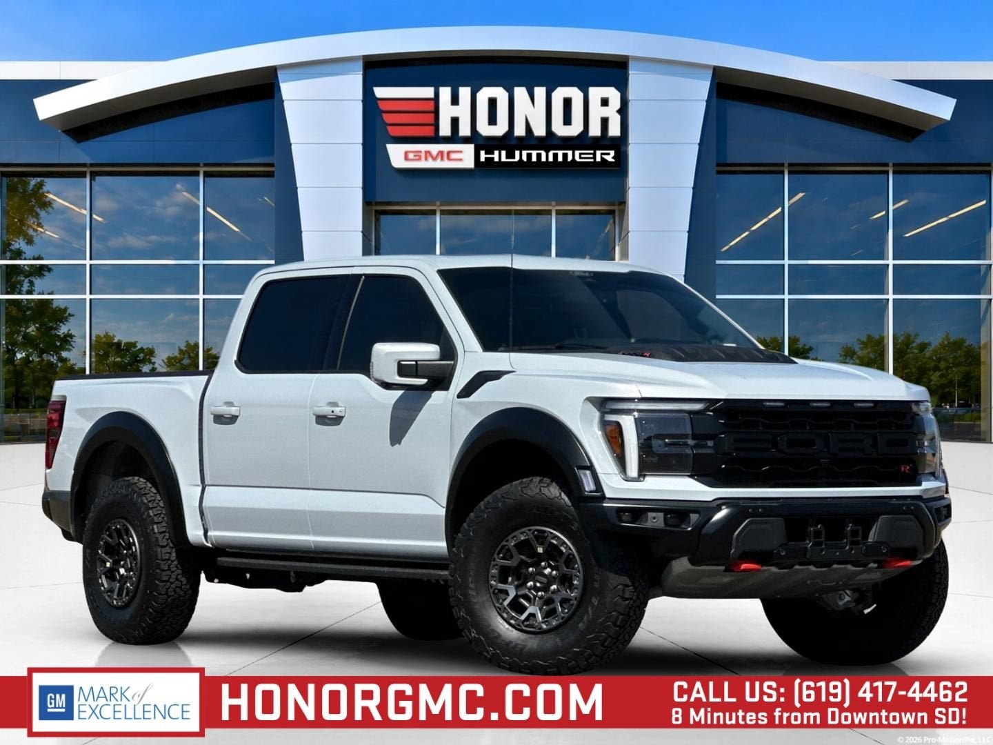 2025 Ford F-150 Raptor in Gray — front three-quarter view