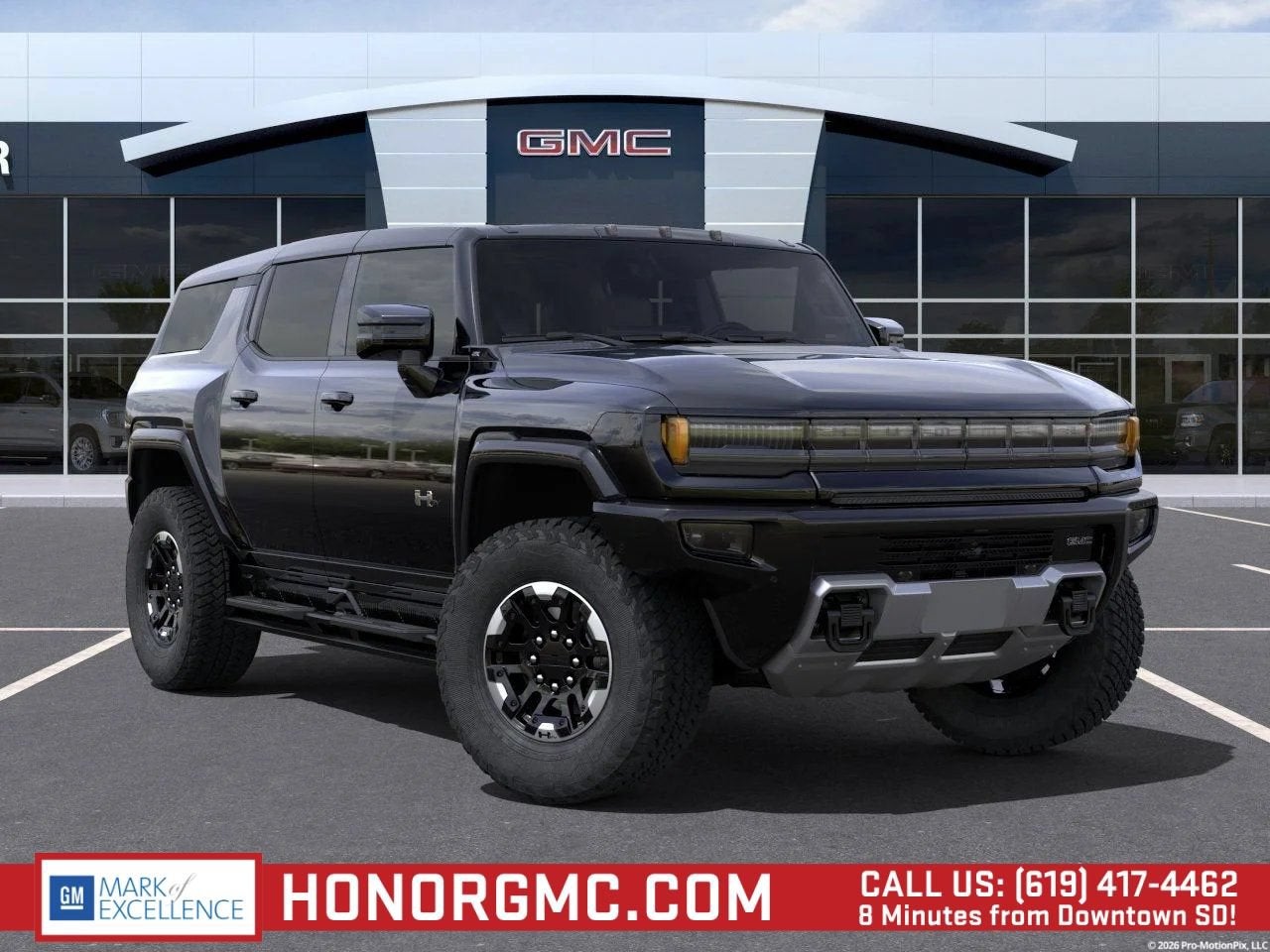 2024 GMC HUMMER EV SUV 2X in Void Black — front three-quarter view