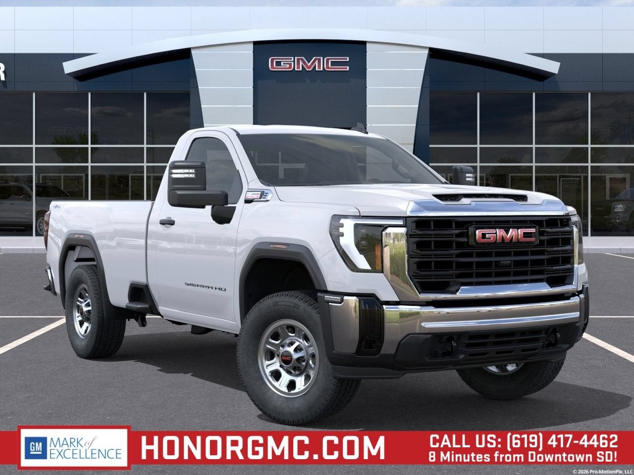 2026 GMC Sierra 2500 HD Pro in Summit White — front three-quarter view