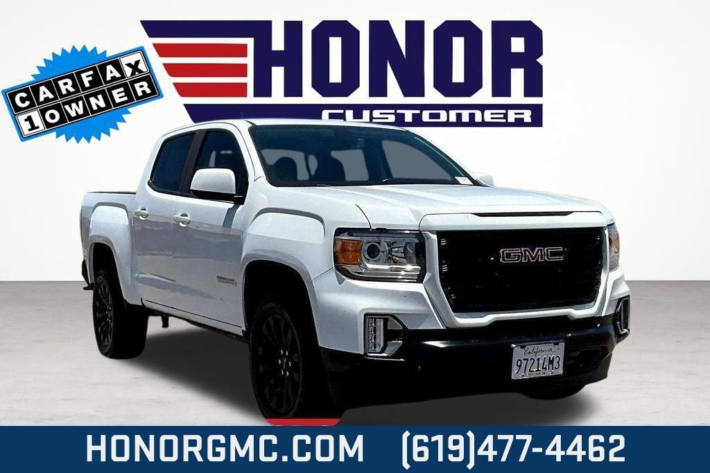 2022 GMC Canyon Elevation in Summit White — front three-quarter view