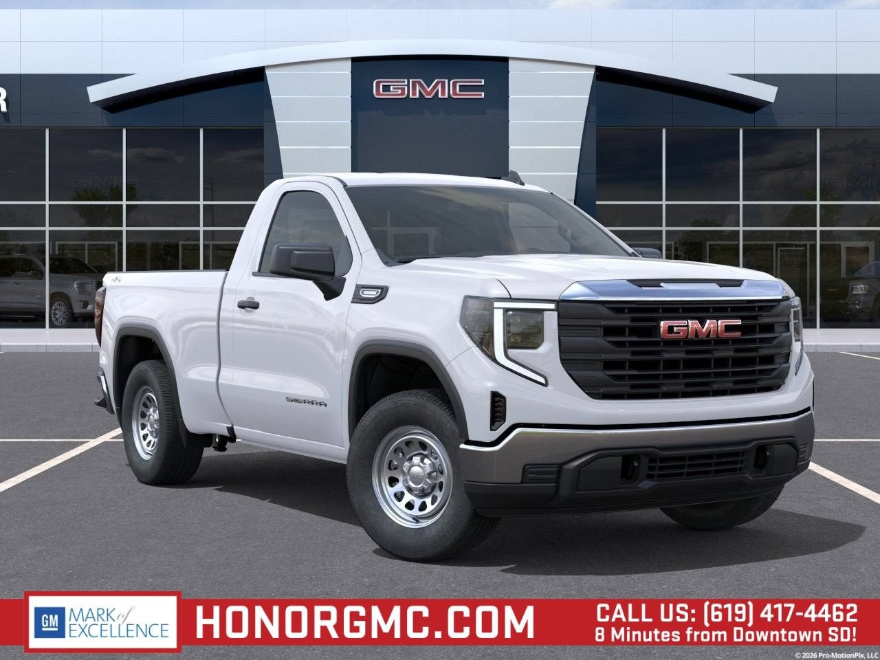 2026 GMC Sierra 1500 Pro in Summit White — front three-quarter view