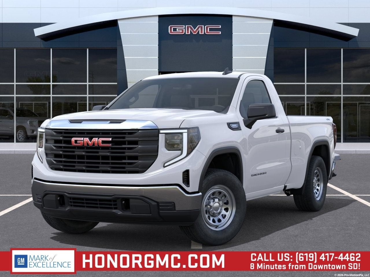 2026 GMC Sierra 1500 Pro in Summit White — front three-quarter view