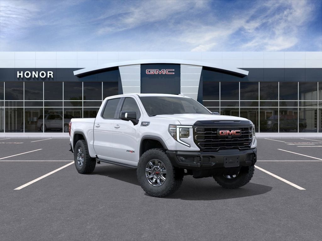 2026 GMC Sierra 1500 AT4X in Summit White — front three-quarter view